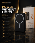 Alt Text 1: Wizard Tech Series 9 magnetic wireless power bank with MagSafe-compatible charging
