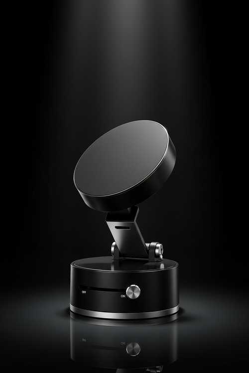 Premium magnetic phone holder featuring a strong magnet, durable metal body, and adjustable viewing angles for smartphones.