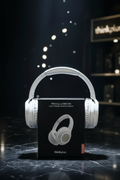Premium Bluetooth headphones featuring soft cushioned earcups, adjustable headband, and rechargeable battery for all-day comfort.
